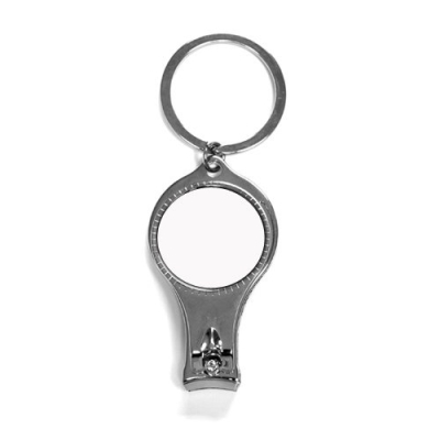 Nail-cutter and bottle-opener metal keychain for sublimation and engraving